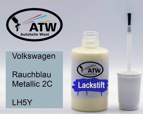 Volkswagen, Rauchblau Metallic 2C, LH5Y: 20ml Lackstift, von ATW Autoteile West.